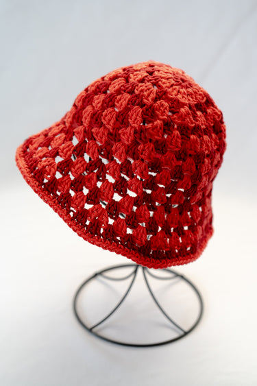 Crochet Bucket Hat - Red